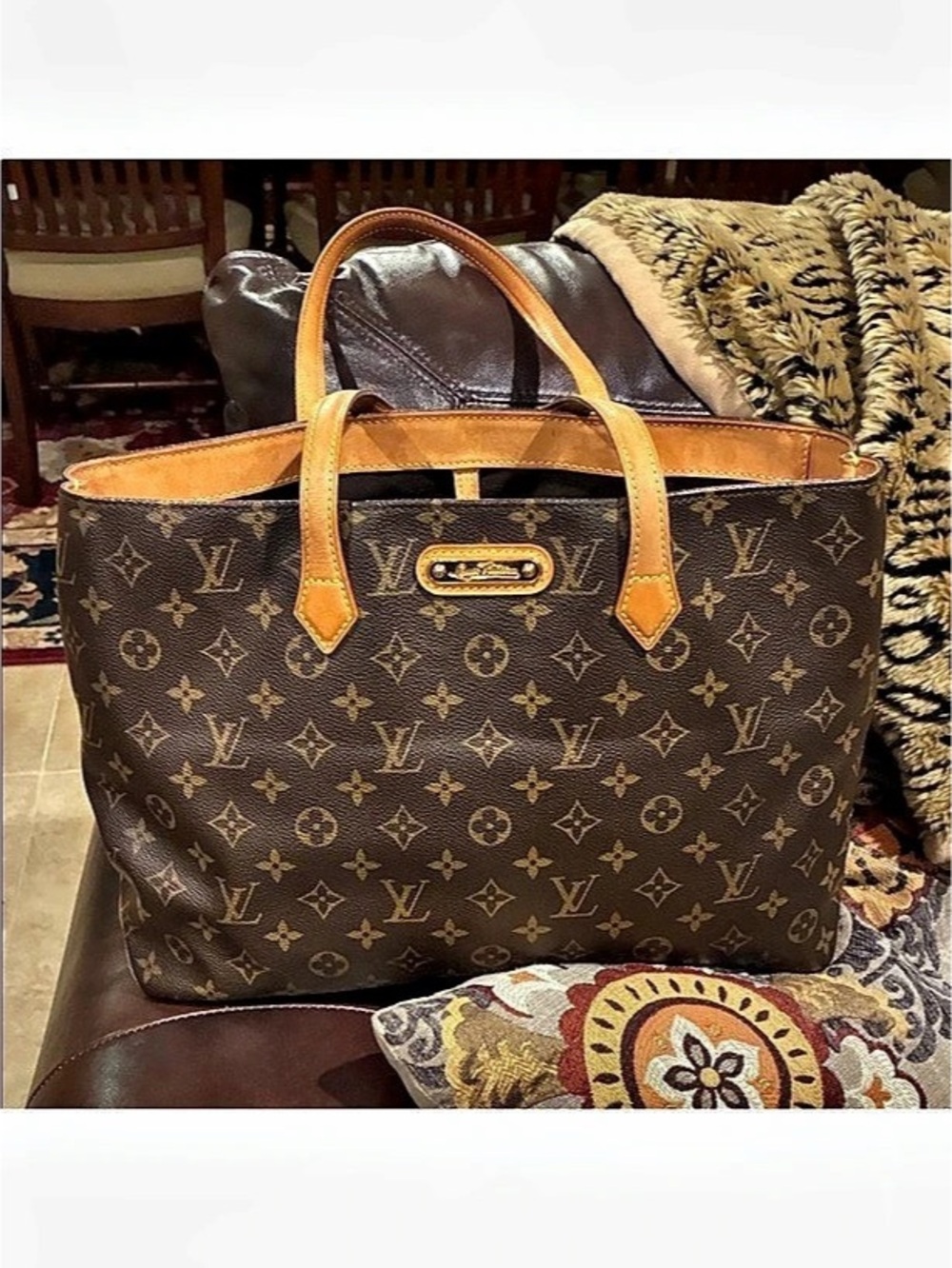 Louis Vuitton Monogram Cabas Piano Tote Brown